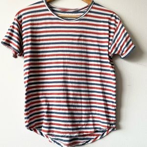 Madewell Red White Blue Striped T-Shirt Small